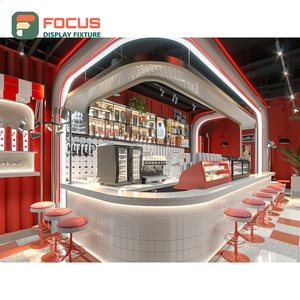 Vitrine à café commerciale finition chêne naturel, espace de présentation pour bouteilles de sirop, armoire de café commerciale - Product Image 3