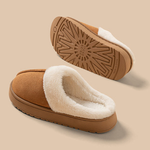 Pantuflas de Gamuza con Forro de Felpa y Suela Gruesa para Mujer, Antideslizantes, para Interiores, con Punta Cerrada y Suela de EVA - Product Image 3