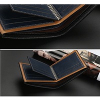 Penjualan laris gaya pendek antik dompet tekanan besar untuk pria, dompet koin kulit PU buaya pria dompet kartu