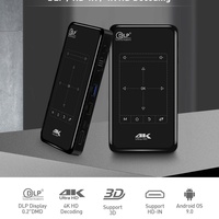Mini projecteur de poche DLP portable P09-II avec Android 9 1G 8G Entrée HD-MI Résolution 3D 4K Lampes LED/LCD Fonction de mise en miroir
