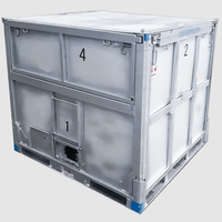 Caisse de palette en acier thermolaqué pliable, conteneur solide pour stockage en entrepôt