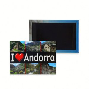 Aimant de réfrigérateur souvenir Andorre 80 x 53 mm, impression personnalisée, ornement photo pour frigos - Product Image 1