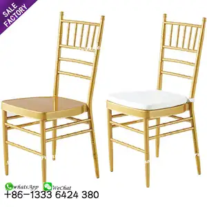 Chaises en métal doré pour mariage, 4 pièces, pour événement, vente en gros