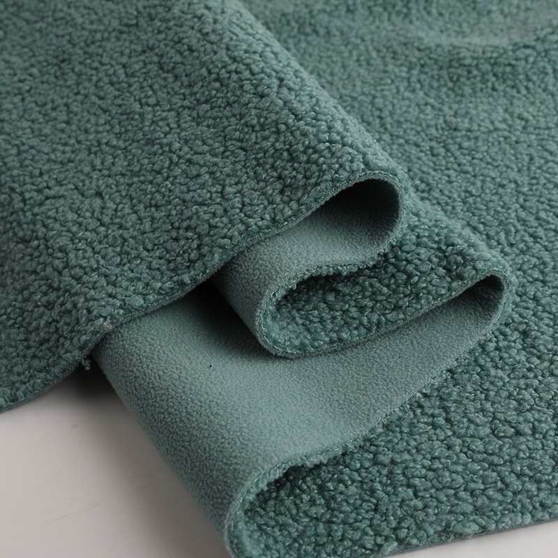 Wholesale Flannel Warm Sweater Breathable Sherpa Fleece Knitted Flannel Composite Brushed Fabric for Outdoor Garments