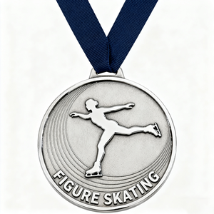 Medallas de patinaje sobre hielo fundidas a presión de gama alta con acabado mate al por mayor, medallas de premio de patinaje de aleación de zinc personalizadas para Finalizador de eventos - Product Image 3