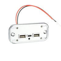 Hızlı şarj 3 Port çift USB-A + TYPE-C güç soketi tasarım araba otobüs RV aksesuarları PD elektrikli şarj cihazı ile Led ışık yüzük