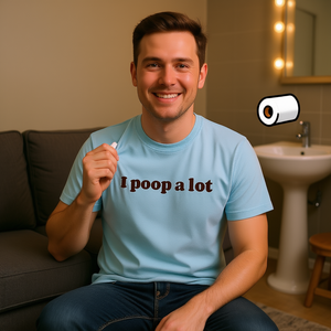 Camiseta divertida con meme de "I Poop A Lot", regalo inapropado para novia o novio, camiseta irónica. - Product Image 3