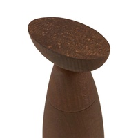 Moulin à sel et à poivre manuel en bois de hêtre brun teinté de qualité supérieure, broyeur à épices rechargeable, lavage à la main uniquement, accessoire de cuisine minimaliste pour
