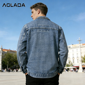 Giacca di Jeans Vintage <span class=keywords><strong>Blu</strong></span> per <span class=keywords><strong>Uomo</strong></span>, Personalizzabile, Vestibilità Comoda, Chiusura con Bottoni, Colori OEM Disponibili - Product Image 2
