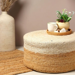 Hot Sale Handmade Natural Jute Ottoman Pouffe Round Braided Stool for Living Room Home Decor Available At Export Price - Product Image 6