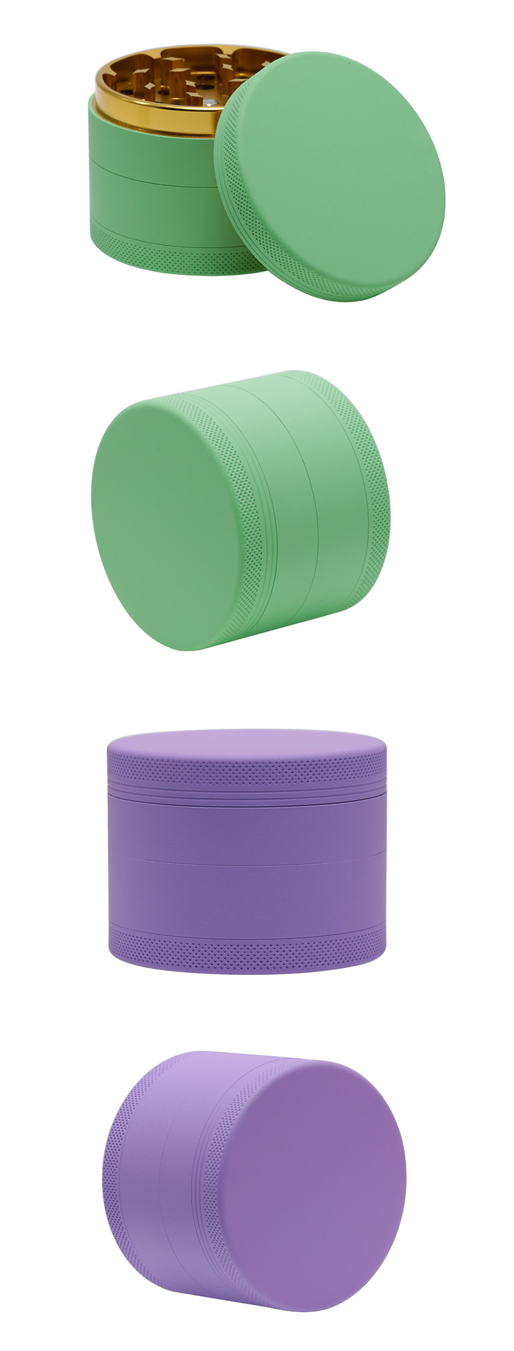 Diameter 63MM four layer rubber paint aluminum alloy smoke grinder custom logo 6119