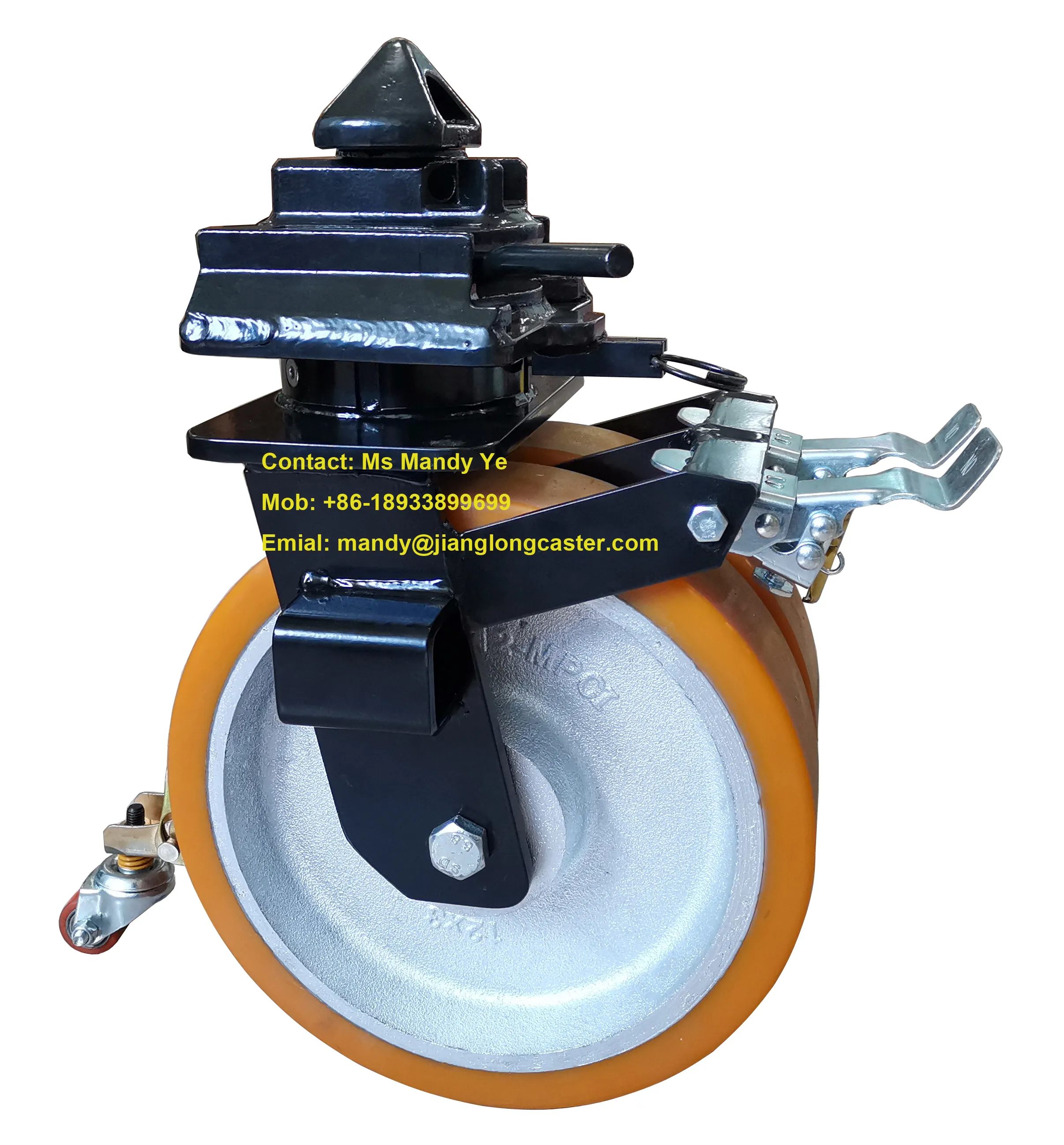 JP Mold on PU container caster strolly wheel super heavy duty caster wheels, 5 tons per piece.