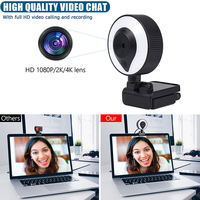 1080P 2K 4K Réglable 360 Rotation AutoFocus Lumière Droite Web Caméra Streaming en Direct Webcam avec Microphone Trépied