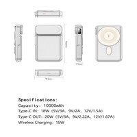 Power Bank Sans Fil 3-en-1 Gadgets Intelligents 10000mAh avec Support, Nouveau Produit Innovant Magnétique pour Téléphones et Électronique Grand Public