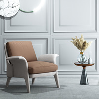 Mobilier de créateur italien en tissu de cuir OEM, ensemble de chaises de salon d'hôtel avec repose-pieds à dossier haut
