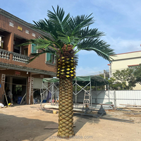 Pohon Palem Kelapa Canary Buatan dari Fiber Glass untuk Dekorasi Desain Taman Mal Jalan Dalam dan Luar Ruangan Tanaman Hijau Abadi