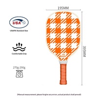 Raquette de pickleball professionnelle pour débutants, nouveau style transfrontalier, approuvée aux États-Unis, en peuplier, motif à carreaux