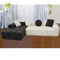 Usine Personnaliser Salon Compression Sous Vide Haute Densité Blanc Sectionnel Canapé Noir Sectionnel avec ultra-petit volume