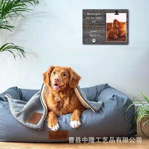 Cadre photo en bois pour animaux de compagnie, décoration murale pour la maison, ornement commémoratif pour photos de chat et de chien, cadre photo en bois avec empreinte de patte de chien - Product Image 4