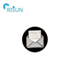 Pin esmaltado de pareja de sobres Hey al por mayor, sobre con logotipo personalizado, Pin de solapa de esmalte duro suave Vintage, broche de insignia de escritura de sobres - Product Image 6
