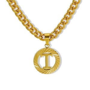 En gros Ajouré Cercle 26 Lettres Alphabet Collier, Pendentif En Acier Inoxydable pour les Femmes, Instagram Tendance Minimaliste Bijoux - Product Image 2