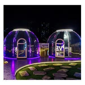 大型户外单隧道屋酒店浴室野营透明圆顶气泡贸易聚碳酸酯展示帐篷