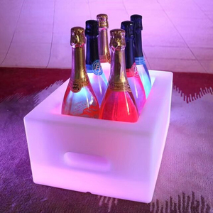 Seau à whisky décoratif rectangulaire lumineux RGB pour table de pub, lampe de nuit, refroidisseur de bière, décoration de bar, baril à glace artistique - Product Image 3