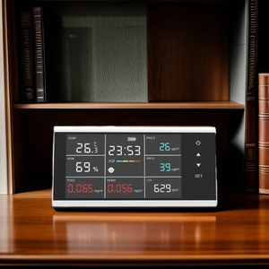 Detector de CO2 HEDAO, Monitor de Calidad del Aire con Medición de PM2.5, HCHO y TVOC para Dormitorios Interiores - Product Image 1