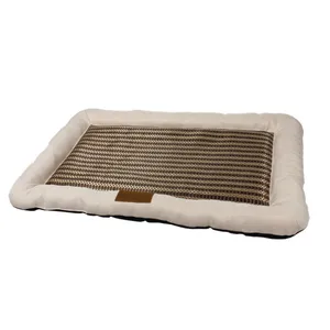 Tapis pour chien en tissu lavable écologique personnalisé coussin amovible été refroidissement doux lit pour animaux de compagnie lit pour chien