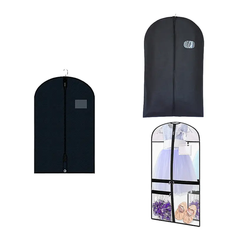 custom printed fashionable luxury White non woven, gown cover suit folding wedding dress garment bags with cheap price/