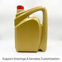 Bouteille d'huile en plastique multi-usage 4L, bidon carré 4L pour huile moteur, bouteille de lubrifiant 4L avec poignée, bouteille d'huile 4L avec bouchon fileté