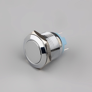 Rohs <span class=keywords><strong>2</strong></span> Pin Roestvrij Staal Of Chroom 16Mm Flush Mount Spst Aan/Uit Reset Drukknopschakelaar - Product Image 4