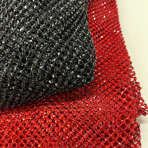 Usine chanceuse de qualité supérieure 1.5 mètre strass maille tissu strass coupe filet maille avec plein strass pour danci - Product Image 4