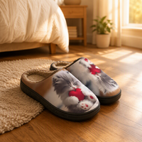 Chaussons d'intérieur personnalisés avec logo, faible MOQ, semelle épaisse, en peluche, chauds pour l'hiver, imperméables, OEM ODM
