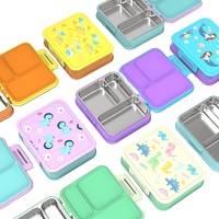 Boîte à lunch Aohea en acier inoxydable, vaisselle, contenant alimentaire en plastique, boîte à lunch pour enfants, école, bureau, boîte à lunch bento