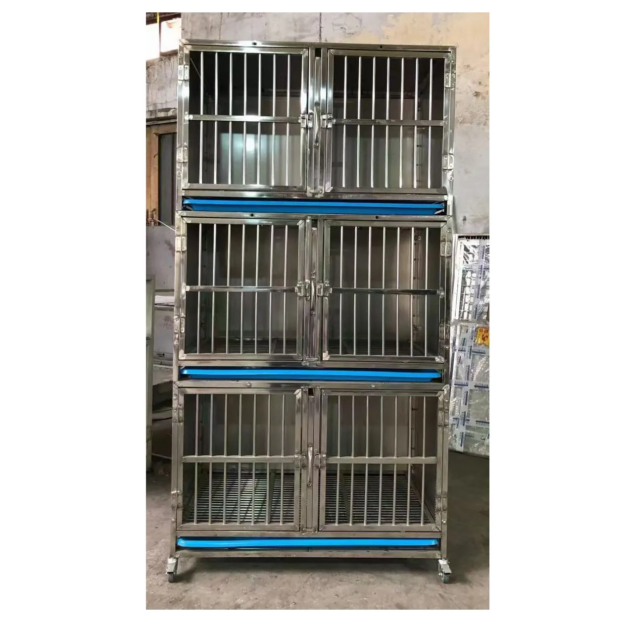 Chinese Modular Veterinary Dog / Cat crate / 304 Stainless Steel Vet Dog Cat Kennel Box