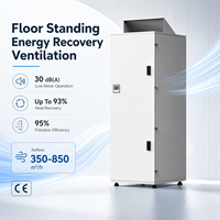 Ventilateur de récupération d'air vertical ERV décentralisé 850m³/h à haute efficacité avec ventilateur EC silencieux pour salle de classe