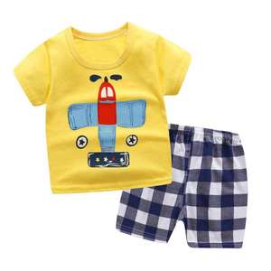 Conjunto de Camiseta y Pantalones Cortos de Verano para Bebé, de Algodón Puro, Manga Corta - Product Image 1