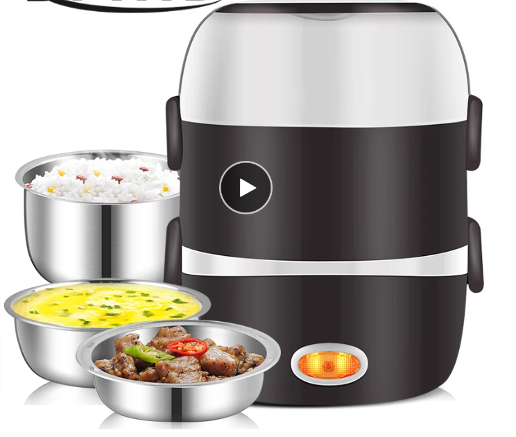 Мини электрическая рисоварка нержавеющая сталь 2/3 слоя пароход портативный еды Термо Отопление Ланч-бокс контейнер для еды с подогревом