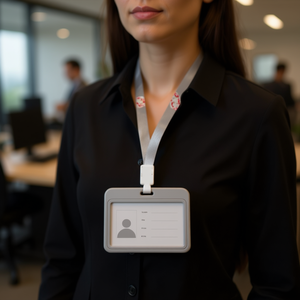 Laccetto Porta Badge Orizzontale ILAN 43Cm Grigio Accessorio Porta Tessera - Product Image 2