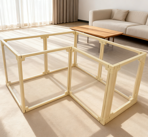 Clôture beige, tente panoramique transparente d'intérieur, <span class=keywords><strong>cage</strong></span> d'isolation à épissure, <span class=keywords><strong>cage</strong></span> pour animaux domestiques, ABS PET, villa senior - Product Image 1