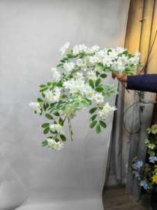 Y1013 Flores Artificiales para Eventos Civiles, Flores Decorativas de Tela de Seda en Blanco y Rosa, Accesorios y Plantas para Bodas - Product Image 3