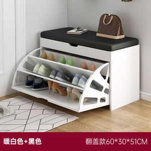 Banc Porte-Chaussures d'Entrée en Cuir Direct Usine <span class=keywords><strong>avec</strong></span> Rangement en Bois - Product Image 3