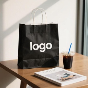 Bolsa de Embalaje de Lujo Personalizada para Ropa, Bolsa de Regalo Negra, Bolsas de <span class=keywords><strong>Papel</strong></span> para Compras con Asas para Ropa - Product Image 2