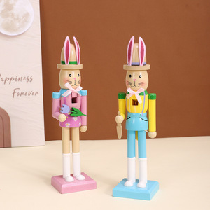 Muñeco de madera con orejas de conejo de Mystic Arts, adorno de Cascanueces para decoración del hogar, escritorio, regalo. - Product Image 3