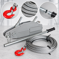 Treuil manuel à câble 0.8T 1.6T 3.2T 5.4T avec câble de 20m pour levage, tensionnement et construction