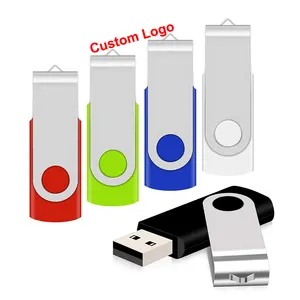 Özel Logo taşınabilir veri depolama 1 2 4 8 16 32 64 128 GB döner tasarım Pendrive küçük sürücü bellek sopa U disk USB bellek sürücüler