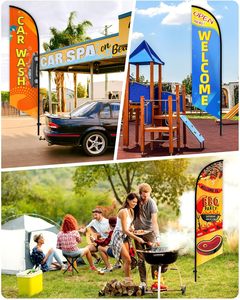 Drapeau plume 6,5 pi * 1,6 pi, conception personnalisée, drapeau publicitaire commercial et événementiel extérieur, drapeau seul - Product Image 6