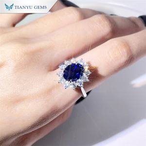 Tianyu Gems Zafiro Piedras preciosas 3ct Mayorista Proveedores Moissanite VVS Moissanite Anillo Compromiso - Product Image 6