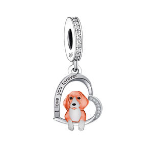 Charm Originale per Bracciale da <span class=keywords><strong>Donna</strong></span>, Gioielleria in Argento Sterling 925, Charm a Forma di Cane Beagle, Bassotto, Chihuahua - Product Image 4